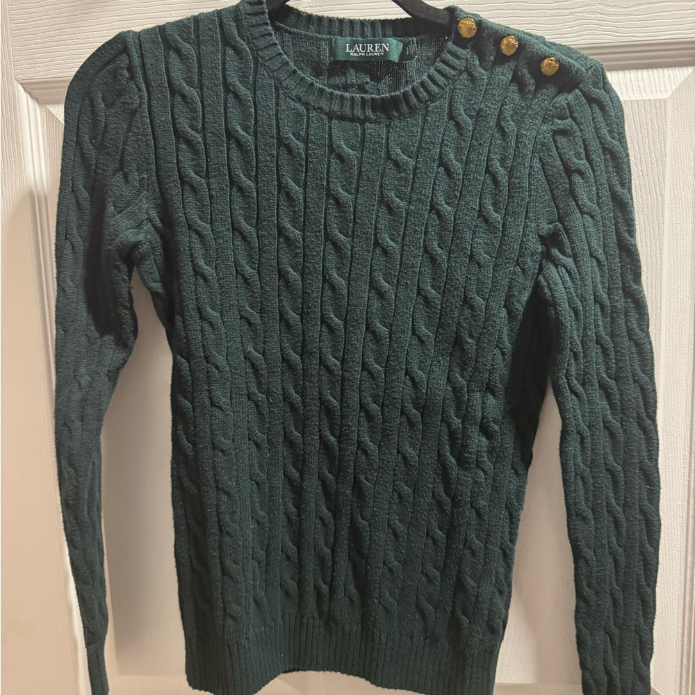Ralph Lauren Forest Green Cable Knit Sweater